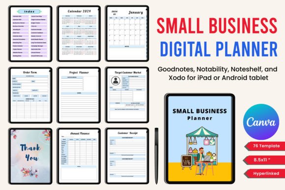 Download Digital Small Business Planner Canva - Premium Resources