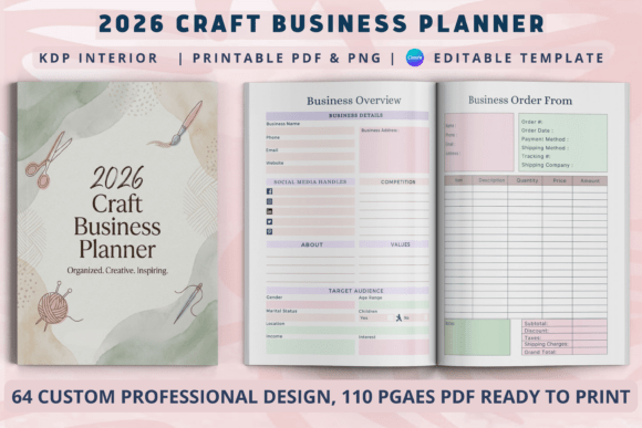 Download 2026 Craft Business Planner KDP Interior - Premium Bundle